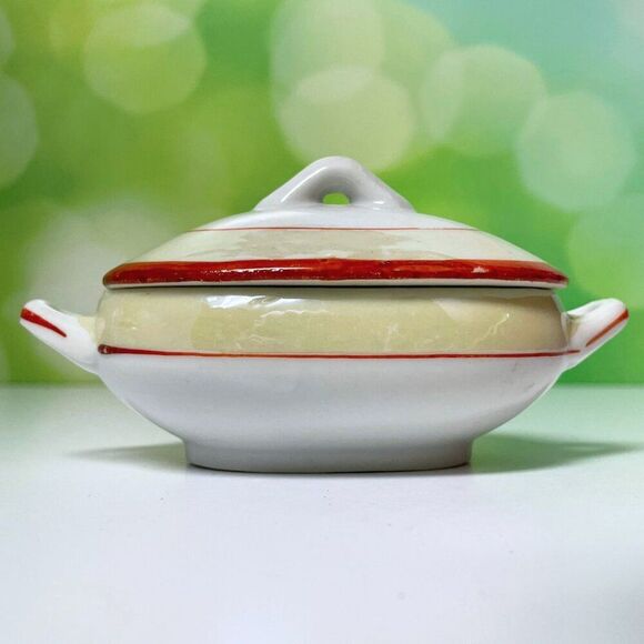 Vintage Lusterware Child’s Teapot & Casserole Dish – 1940s/1950s – Made in Japan - Picture 10 of 15